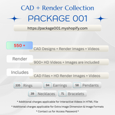Best Seller Package001 CAD plus Render for E-commerce and Online Jewelry Stores